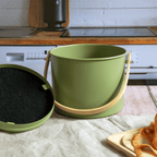Seau À Compost D'Intérieur En Acier Avec Filtre À Charbon Anti-Odeurs - 3,5 L - Olive