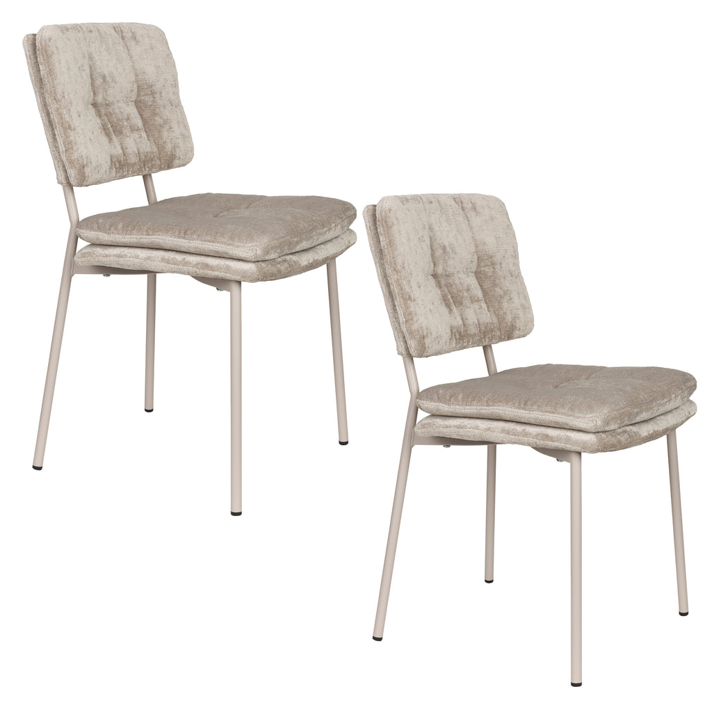 Franck - Chaise De Salle À Manger - Polyester - Beige