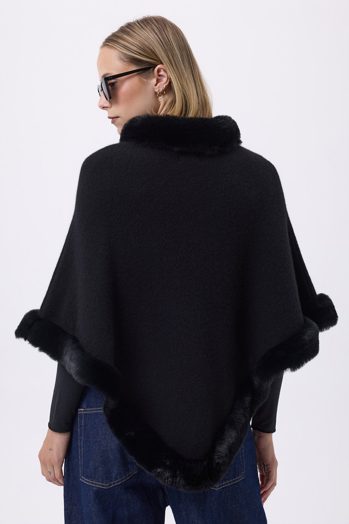 Capa con pelo F Nea - Negro - Mujer
