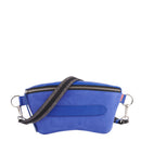 Neufmille - Sac Ceinture XL Beltbag Marie Martens Bleu électrique en cuir velours (daim) perforé et en cuir grain naturel - Zip noir 