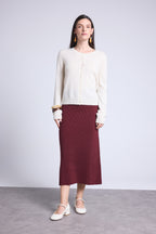 Cardigan Col Rond Neva - Blanc - Femme
