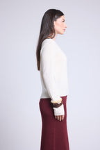 Cardigan Col Rond Neva - Blanc - Femme