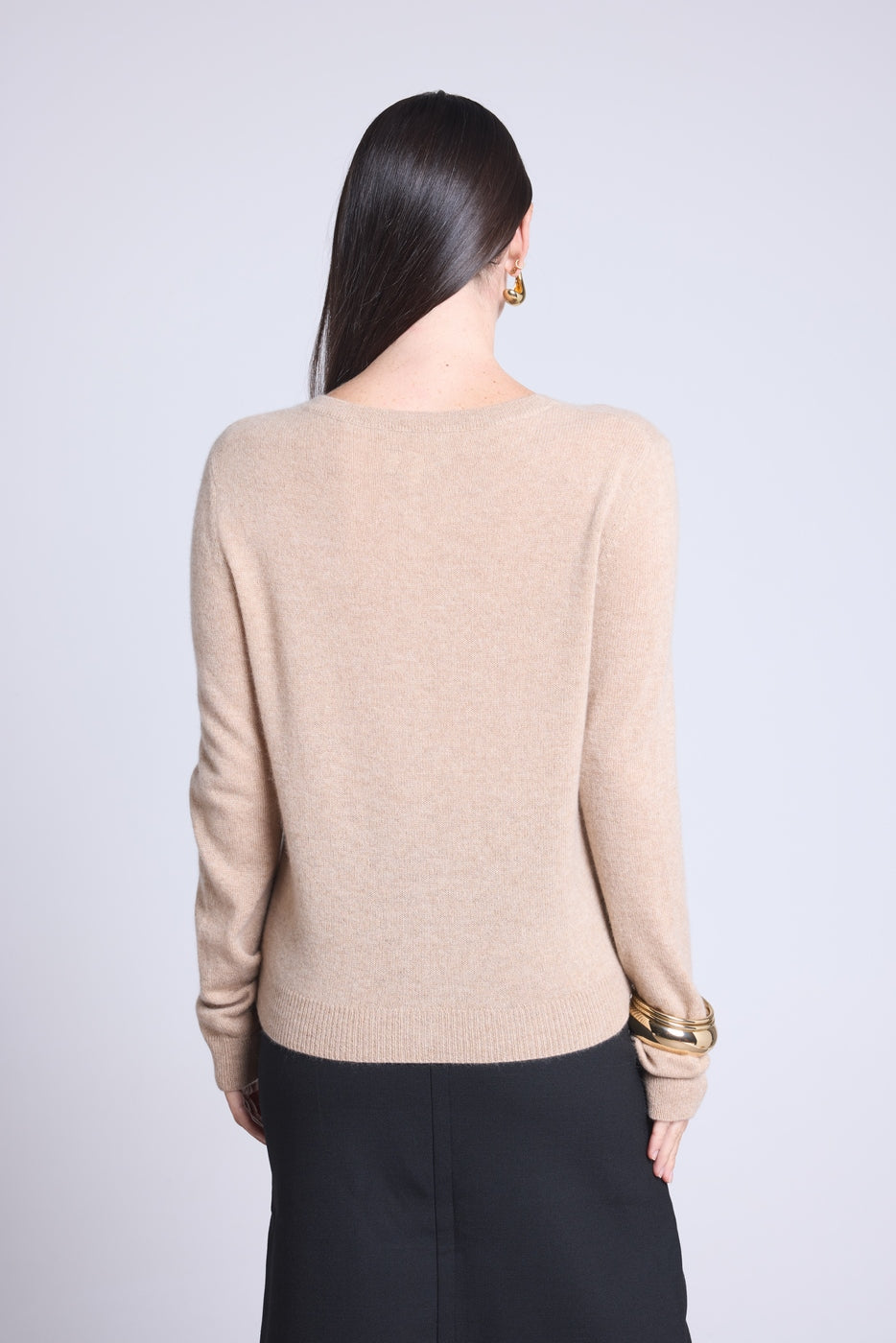 Cárdigan de cuello redondo Neva - Beige crema - Mujer