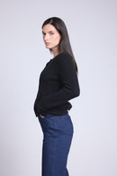 Cardigan Col Rond Neva - Noir - Femme
