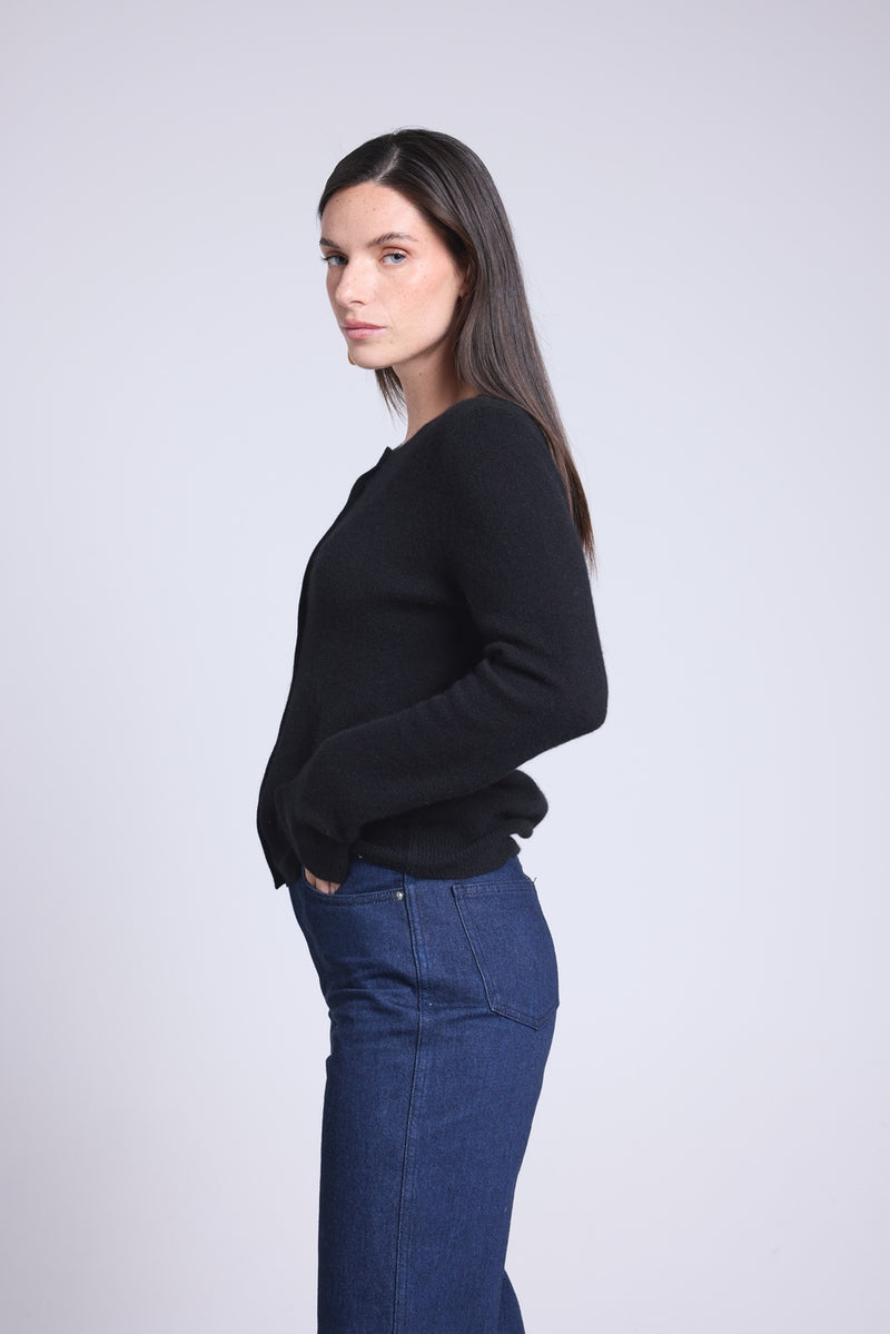 Cardigan Col Rond Neva - Noir - Femme