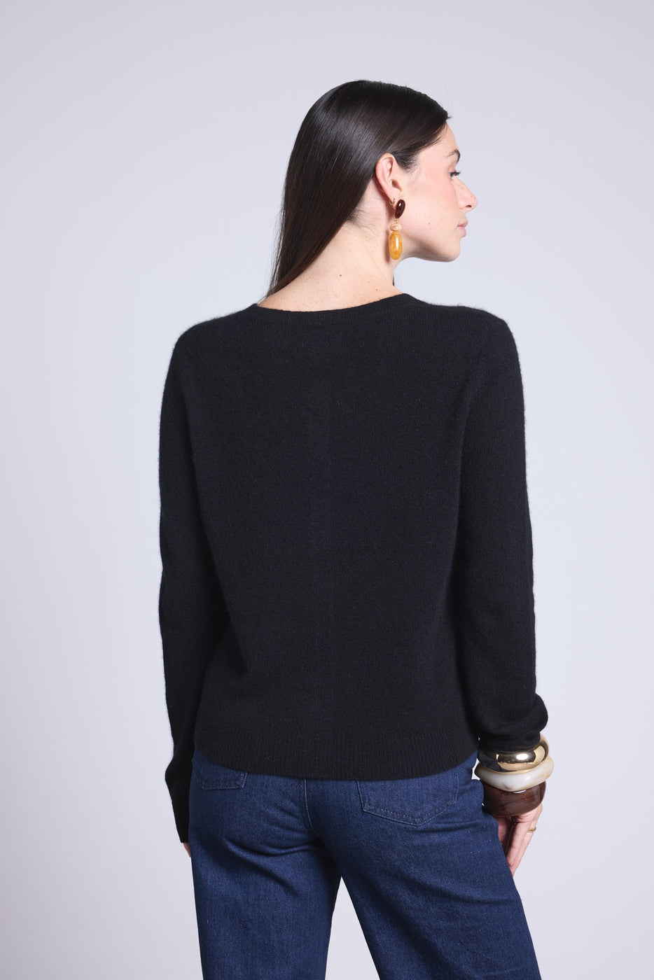 Cárdigan de cuello redondo Neva - Negro - Mujer