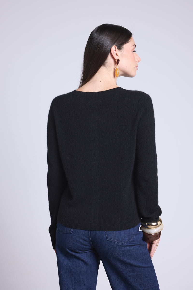 Cardigan Col Rond Neva - Noir - Femme