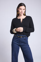 Cárdigan de cuello redondo Neva - Negro - Mujer