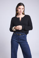 Cardigan Col Rond Neva - Noir - Femme