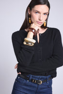 Cardigan Col Rond Neva - Noir - Femme