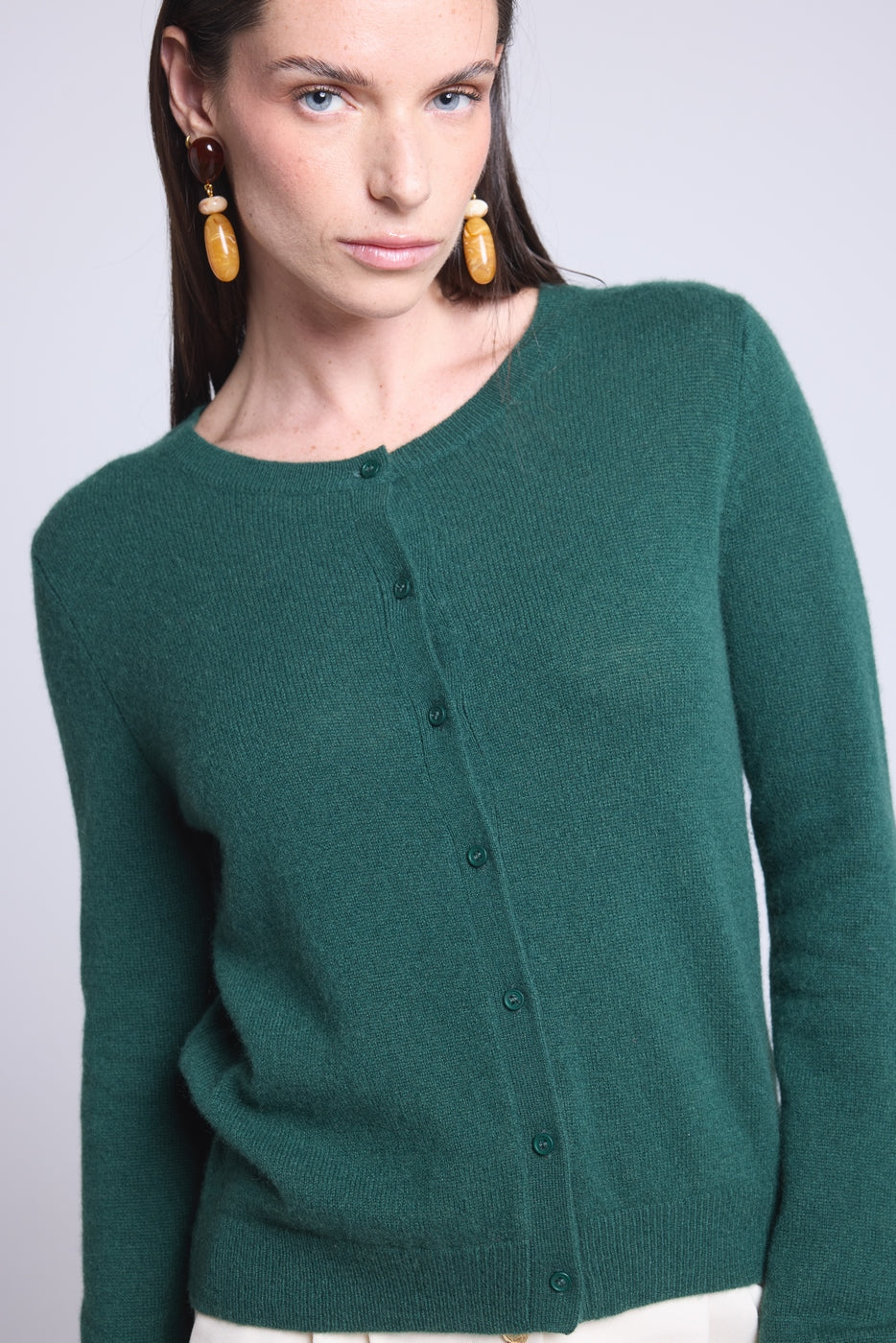 Cardigan Col Rond Neva - Vert Bouteille - Femme