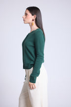 Cardigan Col Rond Neva - Vert Bouteille - Femme