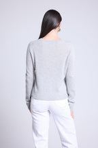 Neva Crew-Neck Cardigan - Light Grey - Women