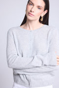 Neva Crew-Neck Cardigan - Light Grey - Women