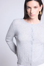 Neva Crew-Neck Cardigan - Light Grey - Women