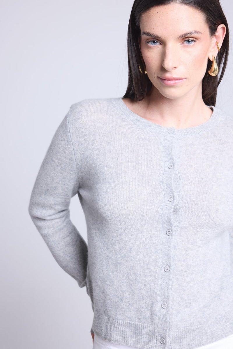 Cardigan Col Rond Neva - Gris Clair - Femme