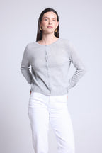 Cardigan Col Rond Neva - Gris Clair - Femme