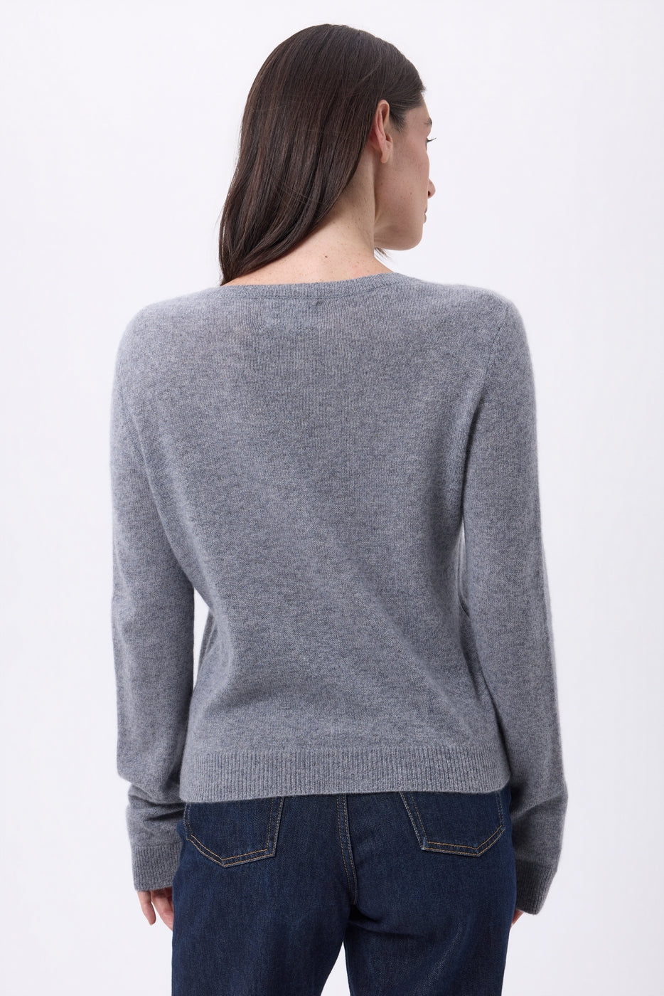 Cárdigan De Cuello Redondo Neva - Gris Oscuro - Mujer - 100% Cachemira