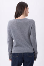 Cárdigan De Cuello Redondo Neva - Gris Oscuro - Mujer - 100% Cachemira