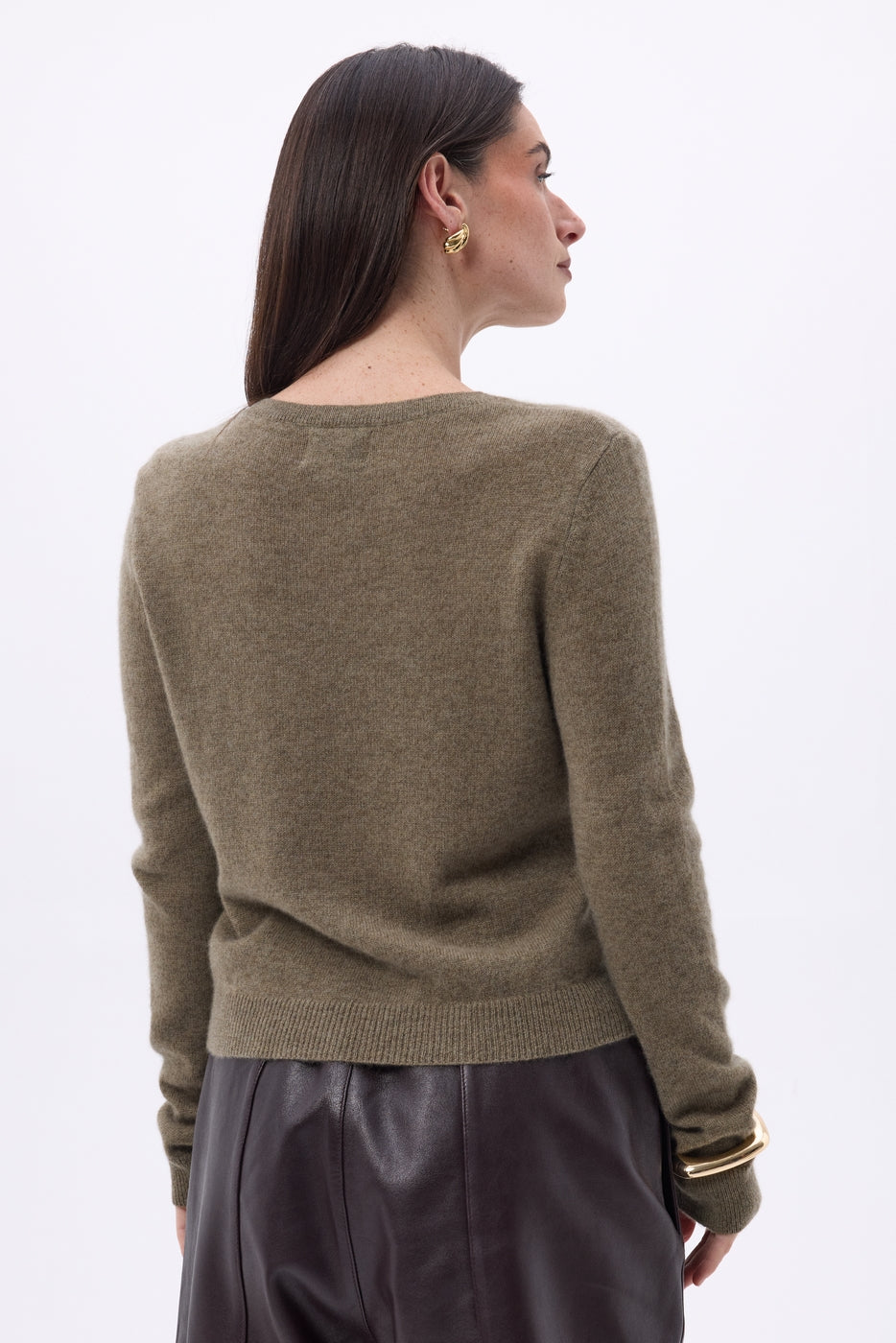 Cardigan Col Rond Neva - Khaki Chine - Femme