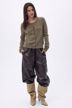 Cardigan Col Rond Neva - Khaki Chine - Femme