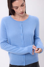 Cárdigan de cuello redondo Neva - Azul claro - Mujer