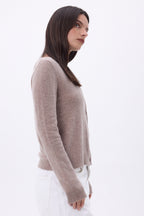 Cárdigan de cuello redondo Neva - Avellana - Mujer