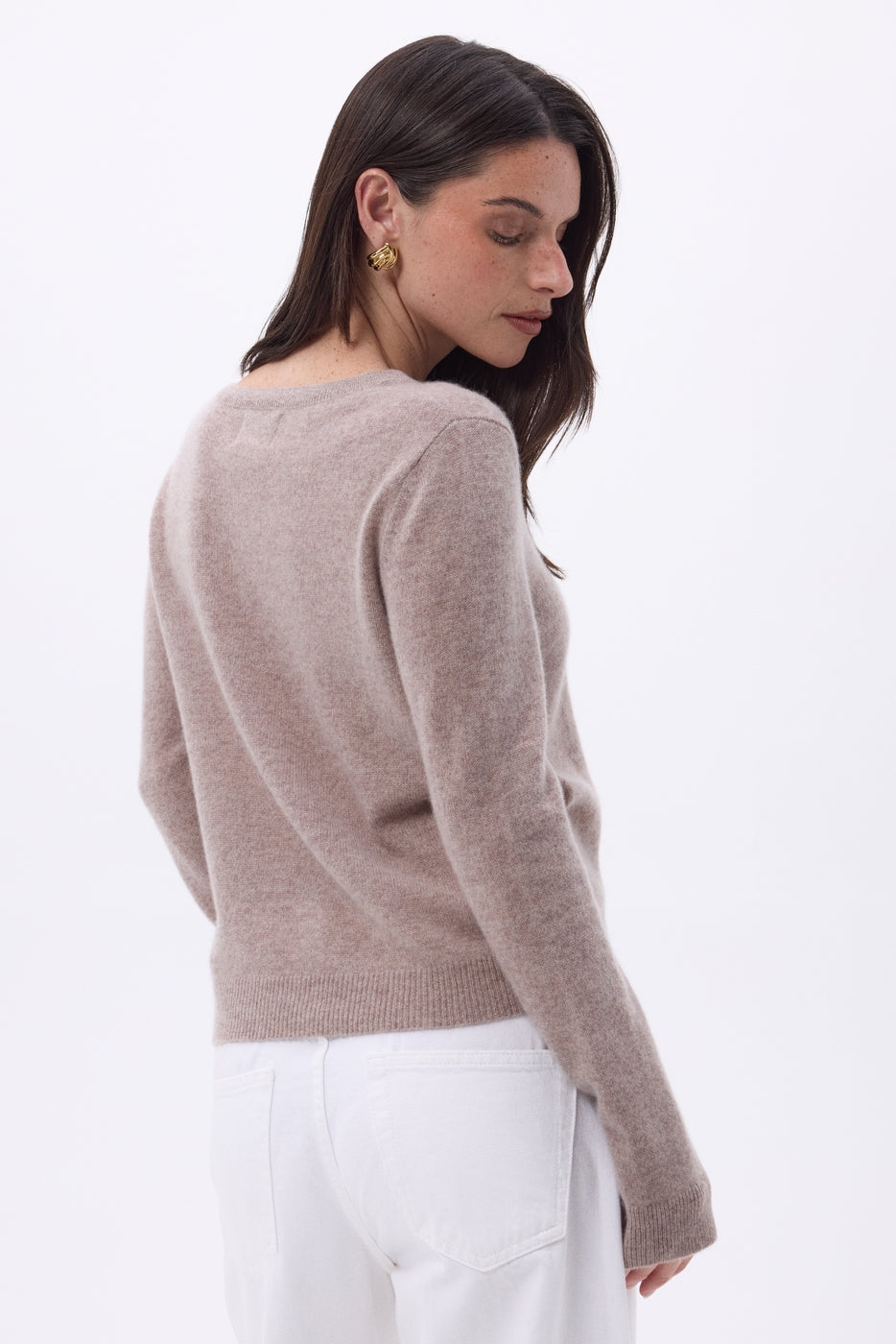 Cárdigan de cuello redondo Neva - Avellana - Mujer
