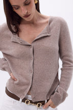 Cárdigan de cuello redondo Neva - Avellana - Mujer