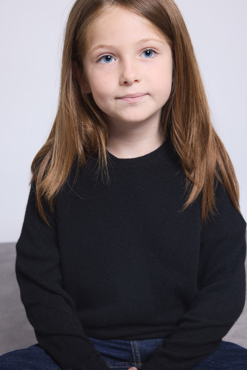 Pull Col Rond Newton - Noir - Enfant