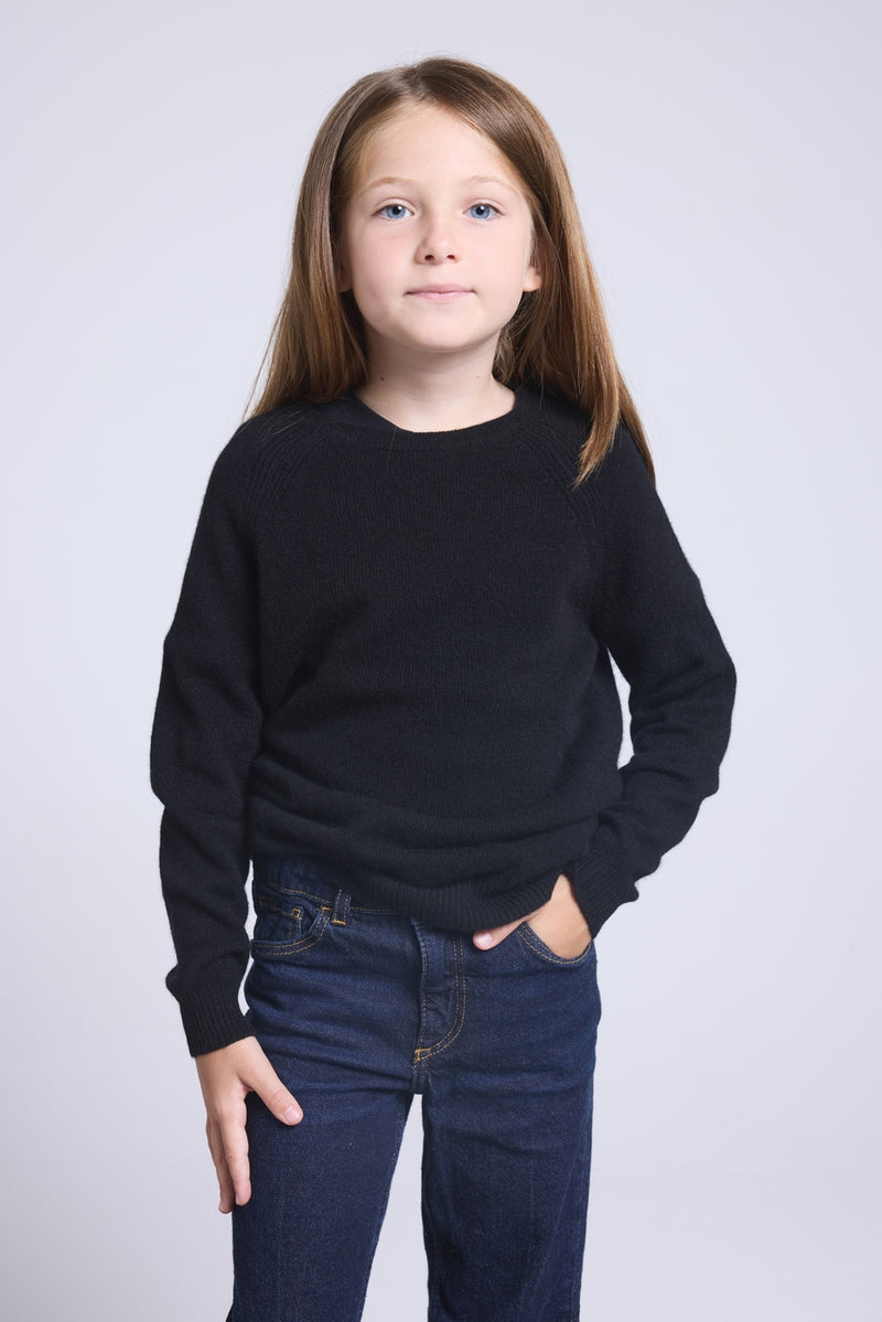 Pull Col Rond Newton - Noir - Enfant