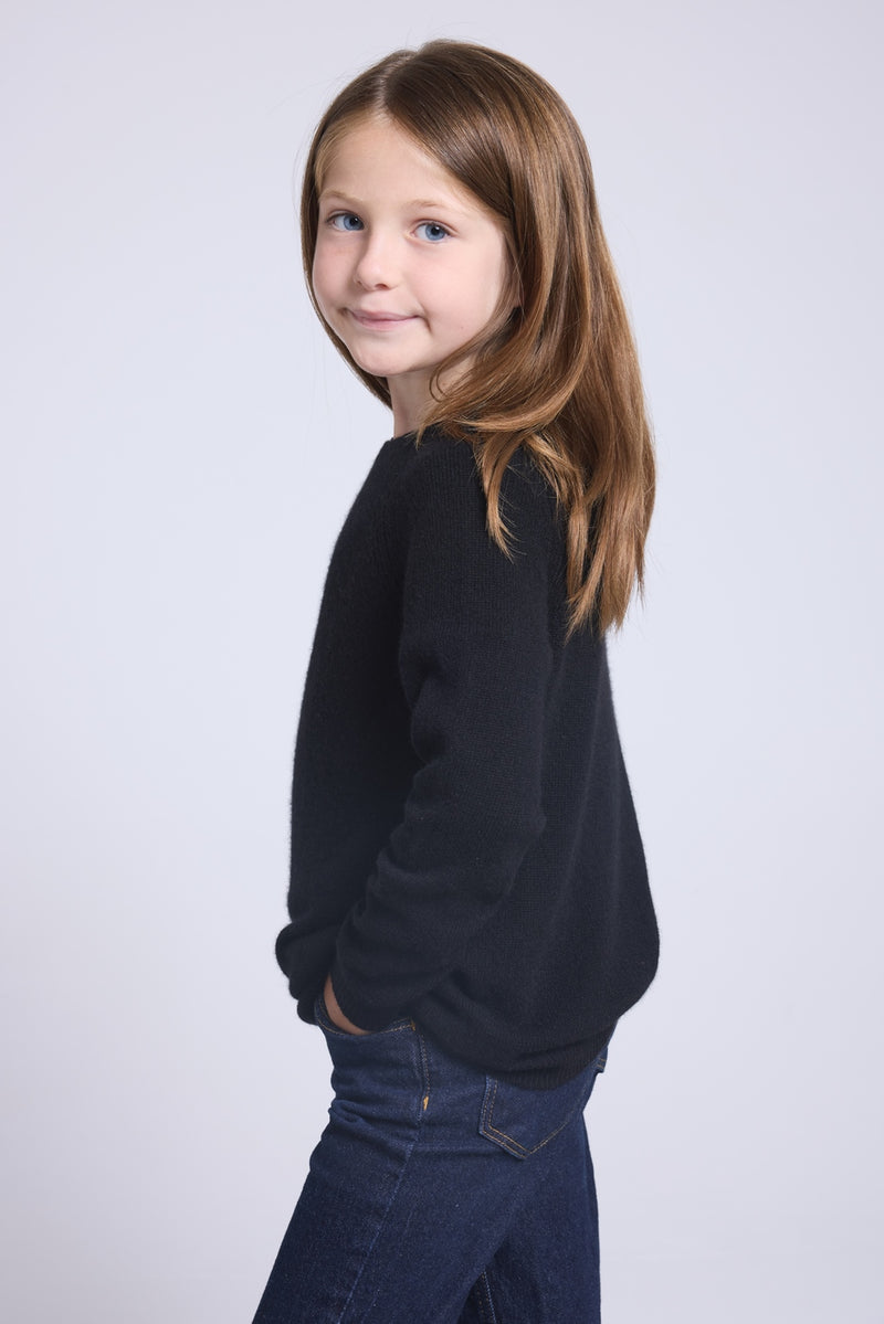 Pull Col Rond Newton - Noir - Enfant