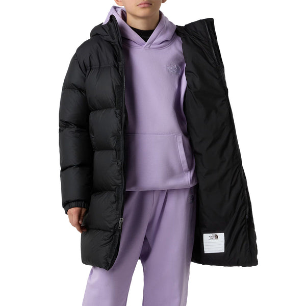 The North Face - Parka con capucha Nuptse - Negro Blanco