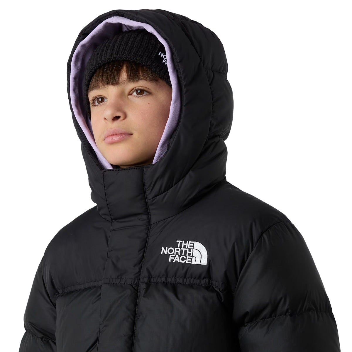 The North Face - Parka À Capuche Nuptse - Noir Blanc