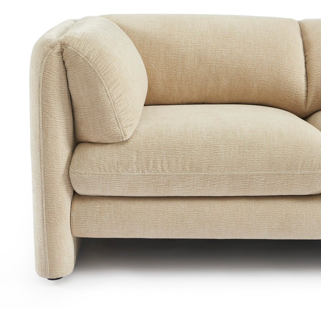 Nikki - Sofá 2 Plazas - Terciopelo Texturizado - Beige