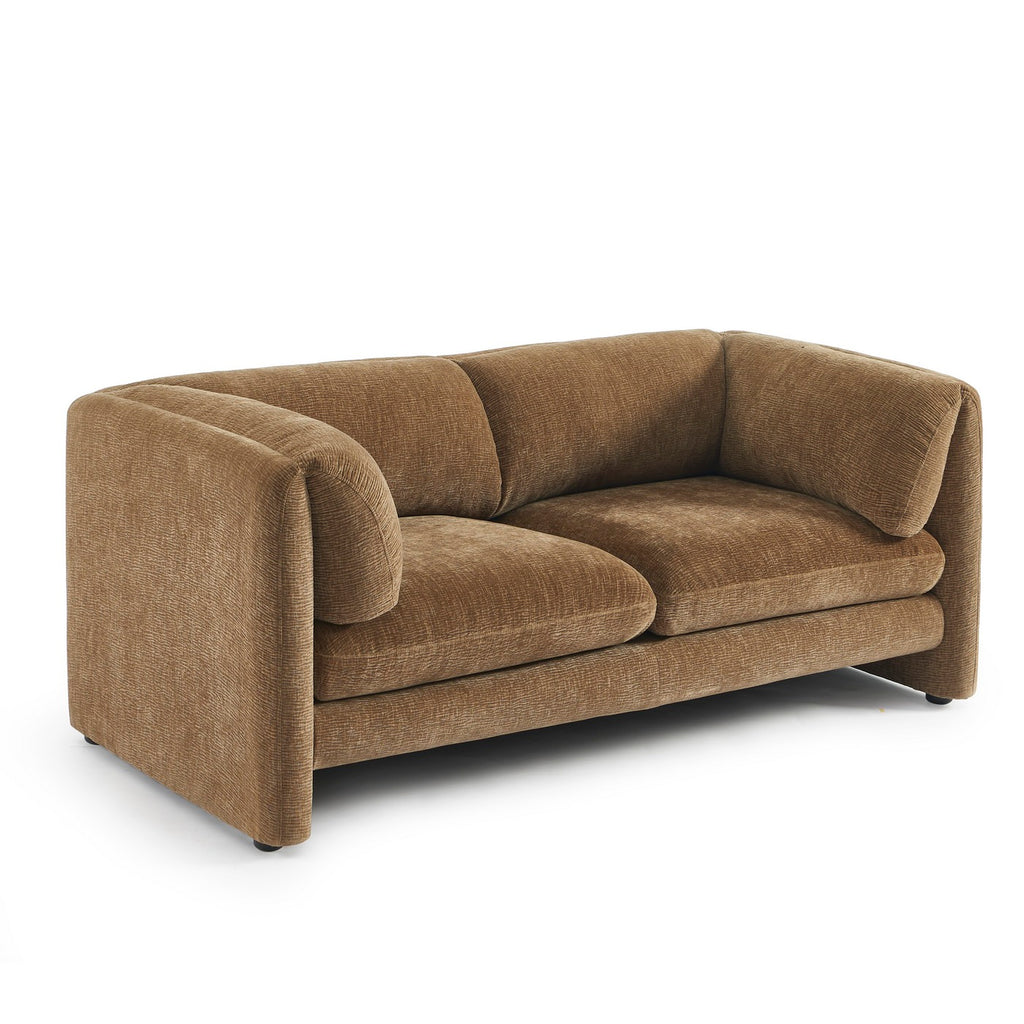 Nikki - 2-Seater Sofa - Textured Velvet - Brown