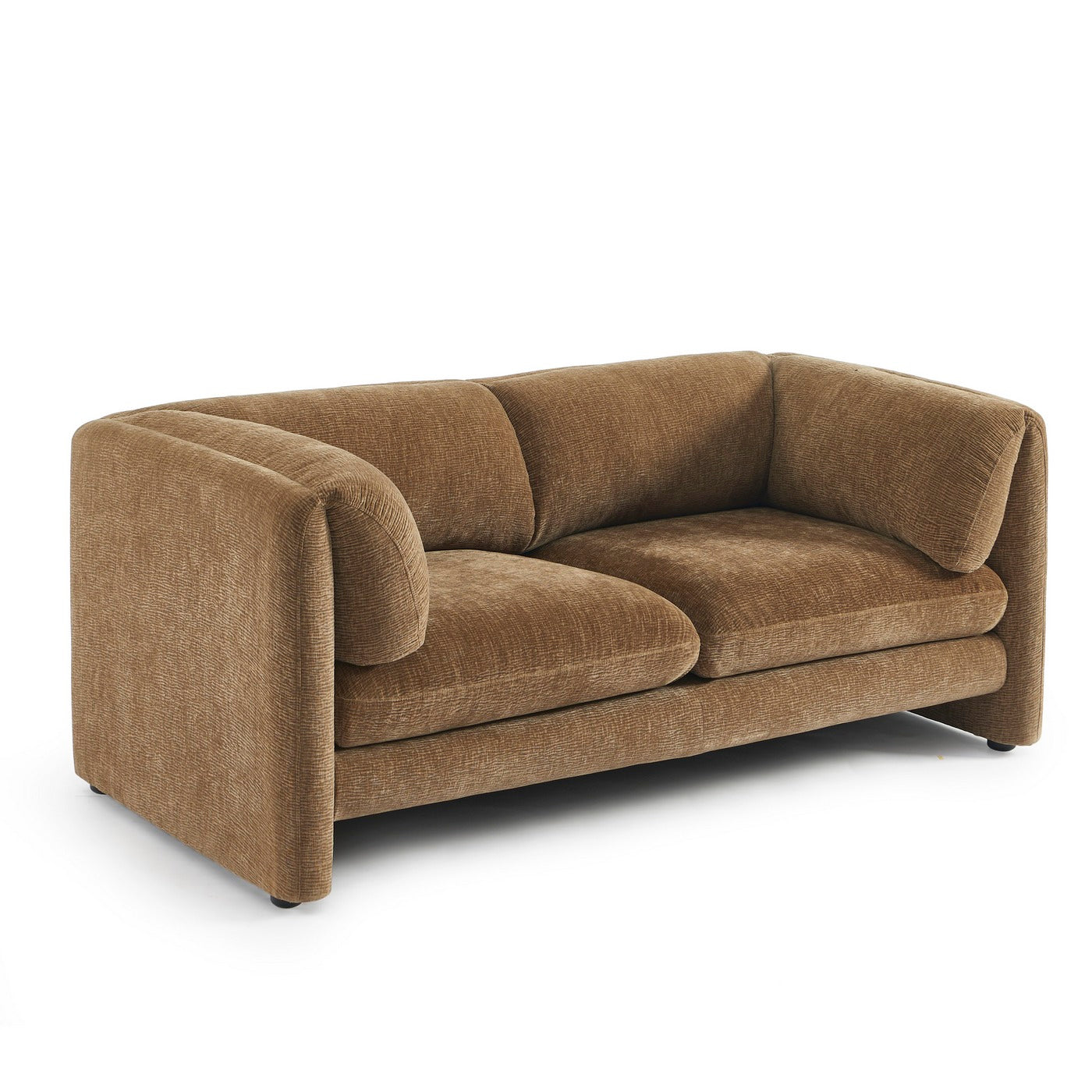 Nikki - 2-Seater Sofa - Textured Velvet - Brown