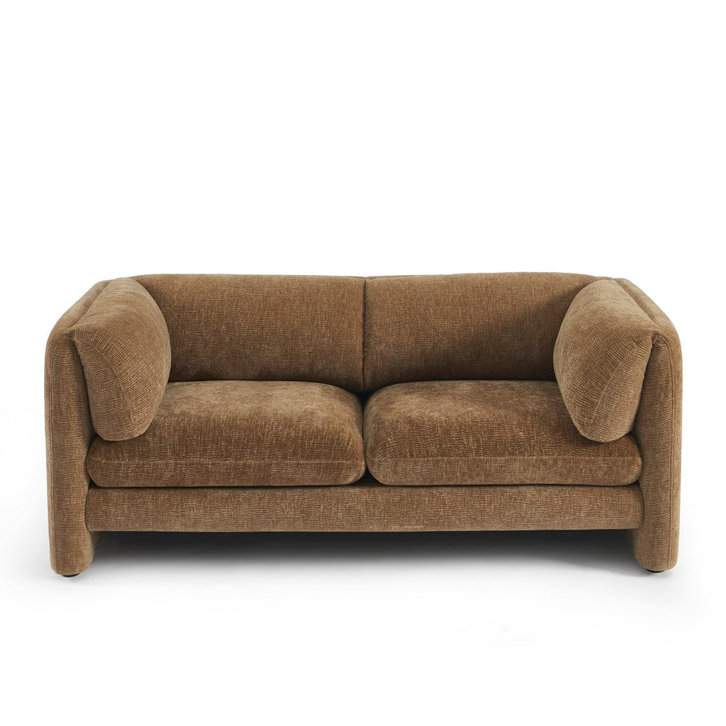 Nikki - 2-Seater Sofa - Textured Velvet - Brown