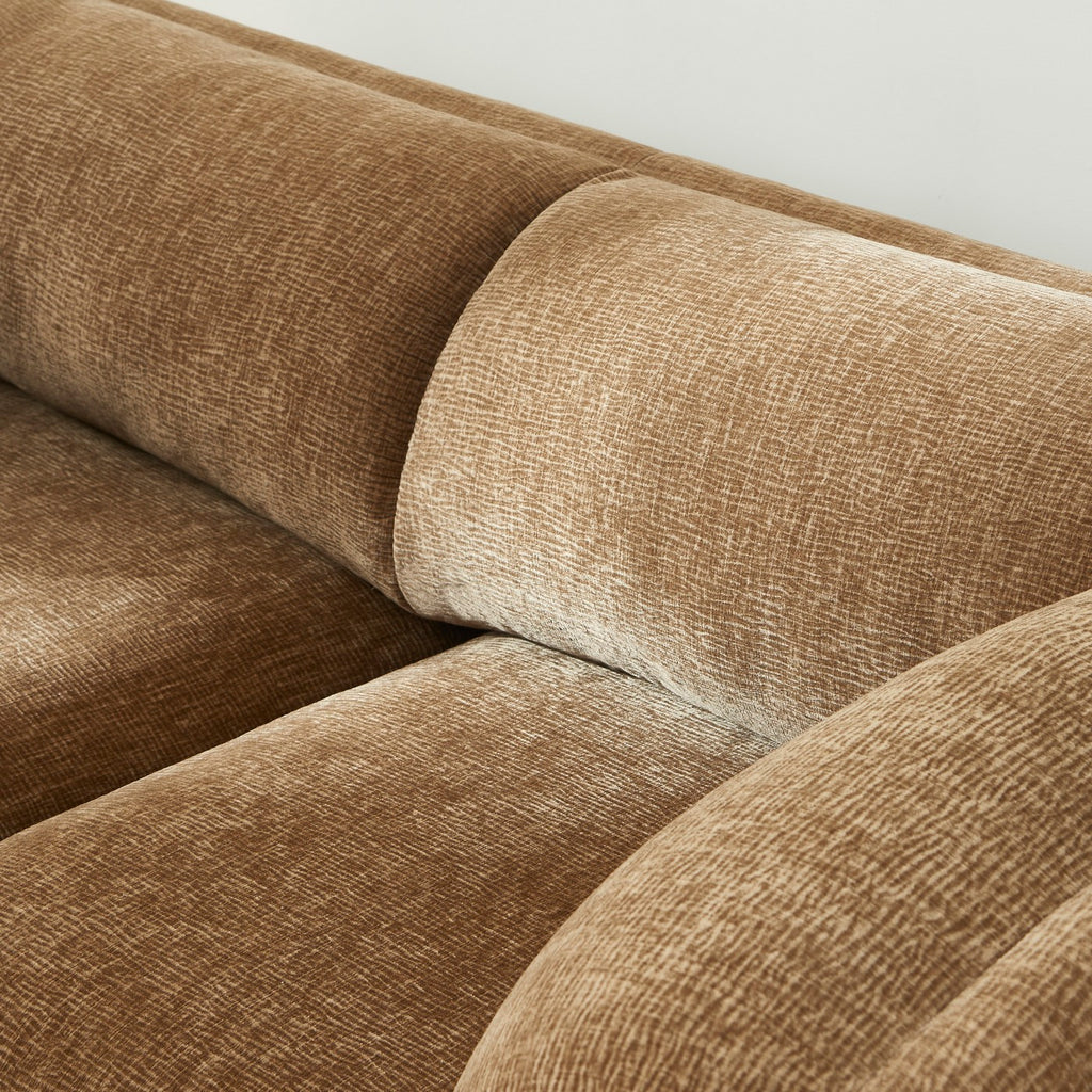 Nikki - 2-Seater Sofa - Textured Velvet - Brown