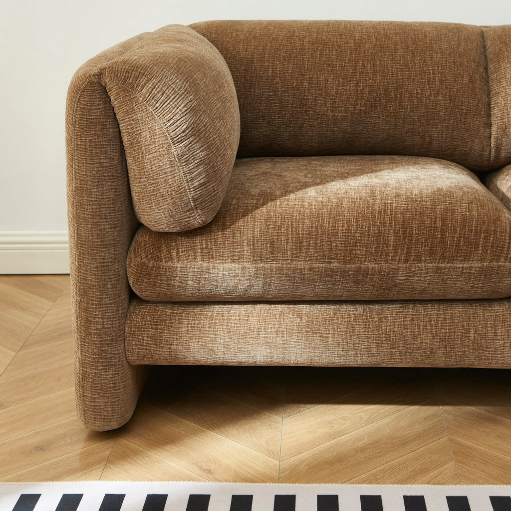 Nikki - 2-Seater Sofa - Textured Velvet - Brown