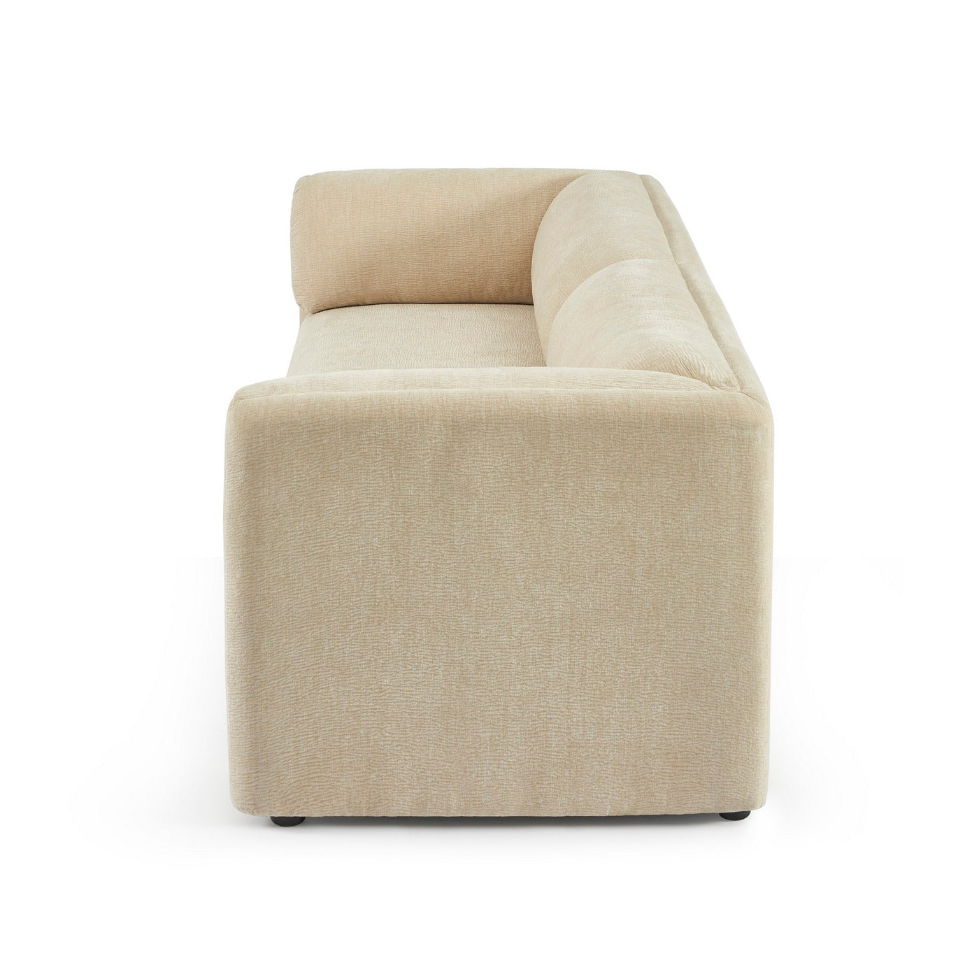 Nikki - 3-Seater Sofa - Textured Velvet - Beige