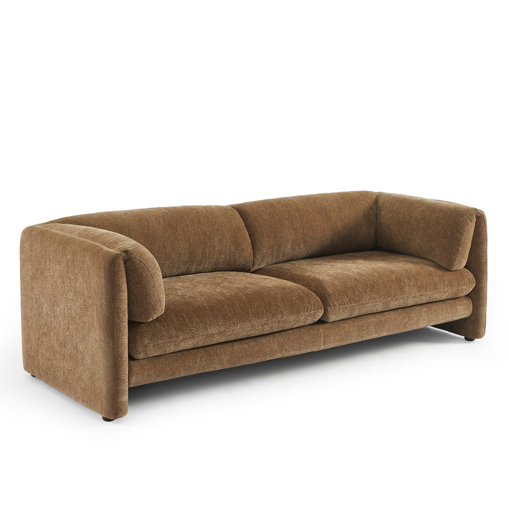 Nikki - 3-Seater Sofa - Textured Velvet - Brown
