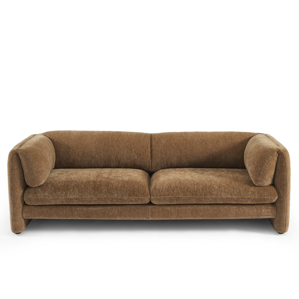 Nikki - 3-Seater Sofa - Textured Velvet - Brown