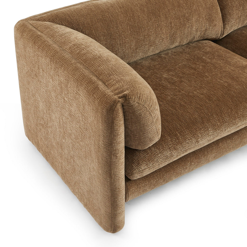 Nikki - 3-Seater Sofa - Textured Velvet - Brown