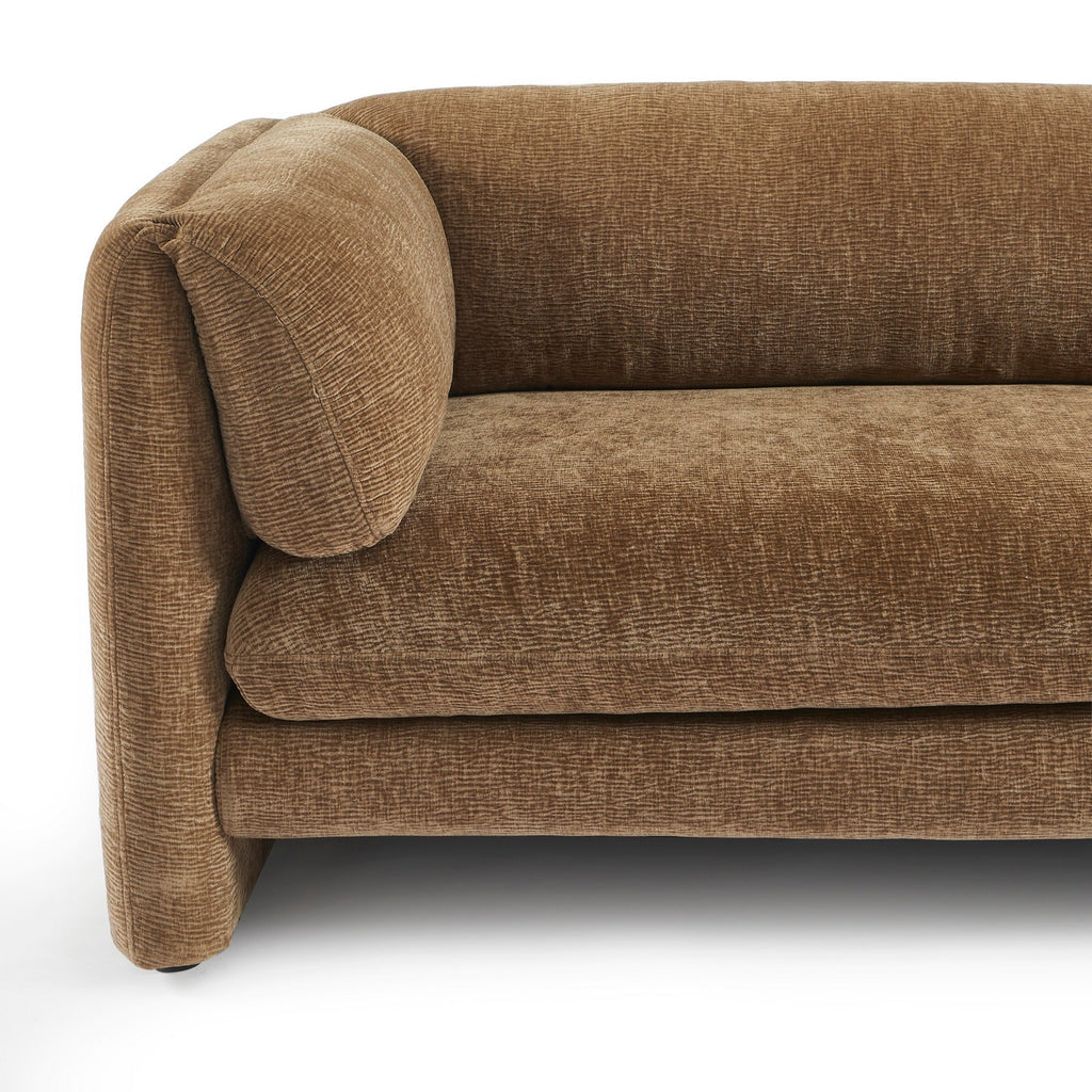 Nikki - 3-Seater Sofa - Textured Velvet - Brown
