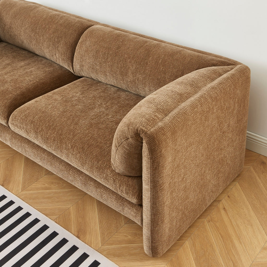 Nikki - 3-Seater Sofa - Textured Velvet - Brown