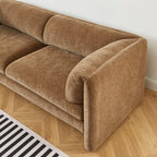 Nikki - 3-Seater Sofa - Textured Velvet - Brown