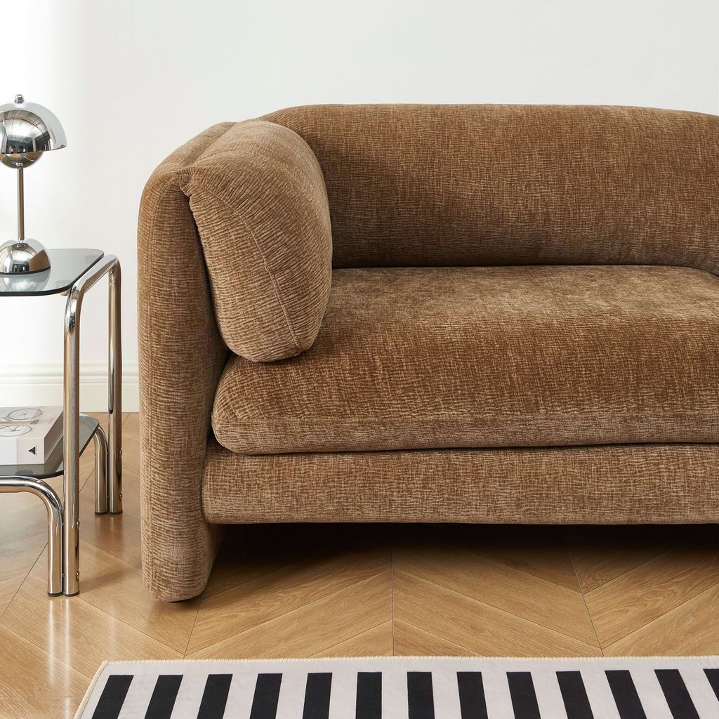 Nikki - 3-Seater Sofa - Textured Velvet - Brown