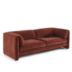 Nikki - 3-Seater Sofa - Textured Velvet - Terracotta