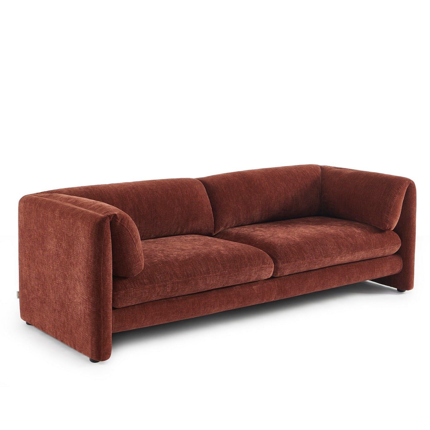 Nikki - 3-Seater Sofa - Textured Velvet - Terracotta